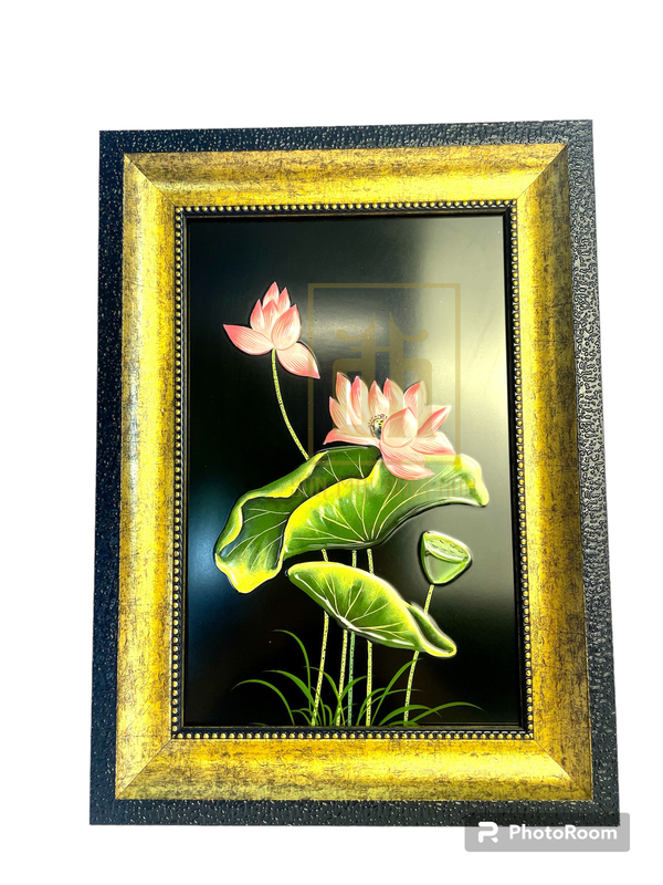 Tranh treo tường sơn mài - Hoa Sen