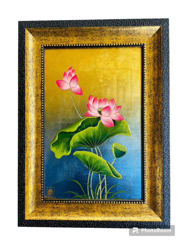 Tranh treo tường sơn mài - Hoa Sen