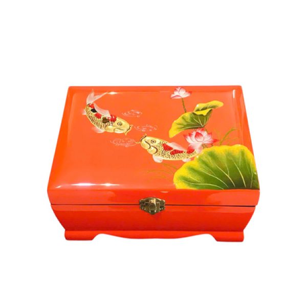 Hộp nữ trang - Sen cá nền cam