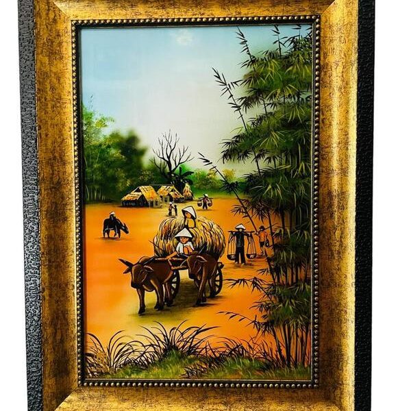 Tranh Cảnh Đồng Quê - Xe Bò