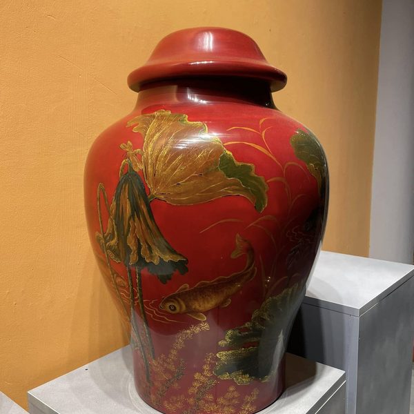 BÌNH SOIE NGHỆ THUẬT SƠN TA - HOA SEN